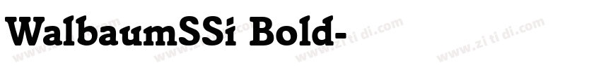 WalbaumSSi Bold字体转换